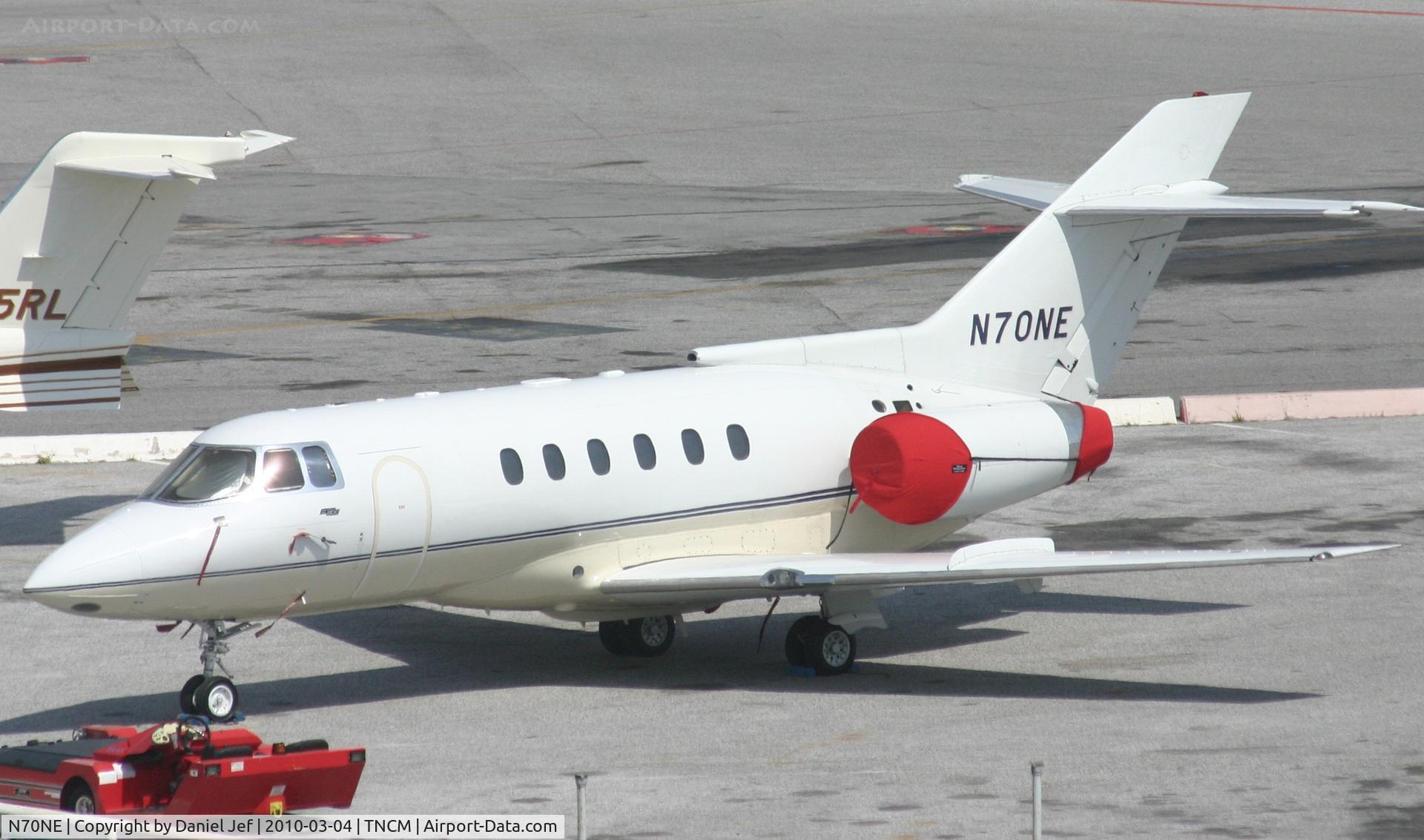 N70NE, British Aerospace BAe.125 Series 800A C/N 258107, N70NE park at the main ramp at TNCM