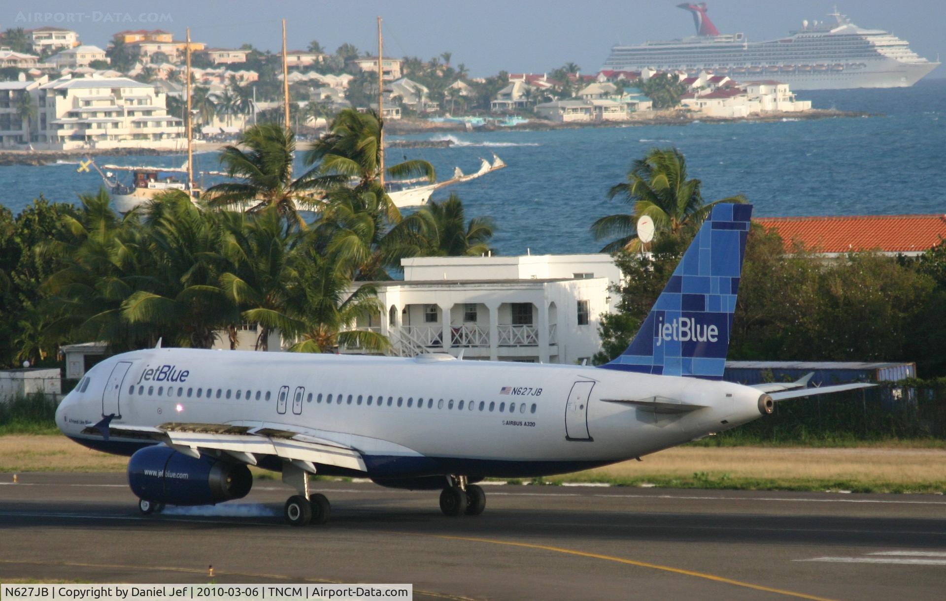 N627JB, 2005 Airbus A320-232 C/N 2577, Jet Blue N627JB just landed at TNCM