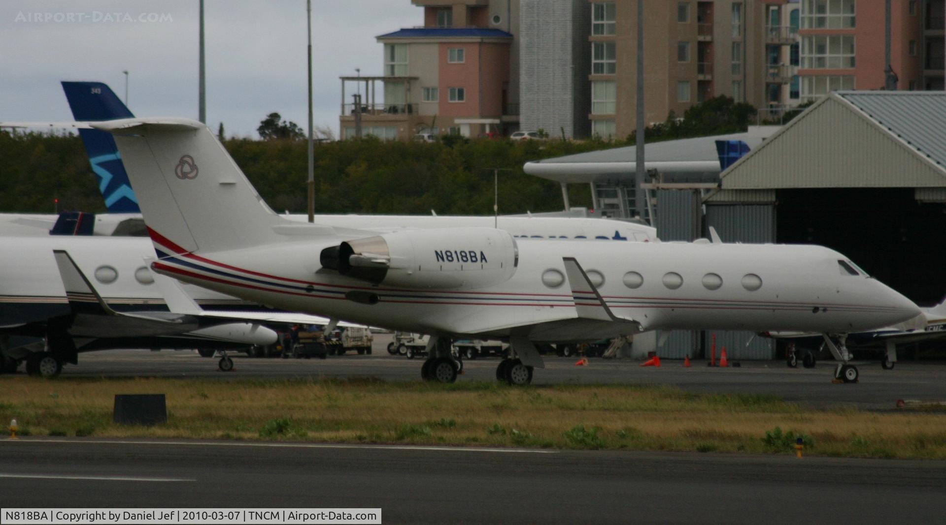 N818BA, 1987 Gulfstream Aerospace G-IV C/N 1017, N818BA park at the ramp at TNCM
