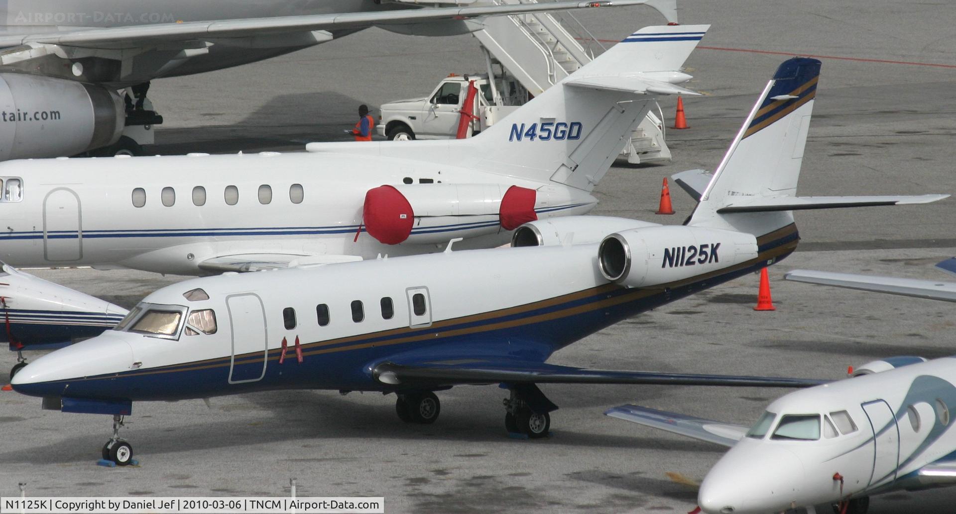 N1125K, 1986 Israel Aircraft Industries 1125 Westwind Astra C/N 035, N1125K park at THE main ramp at TNCM