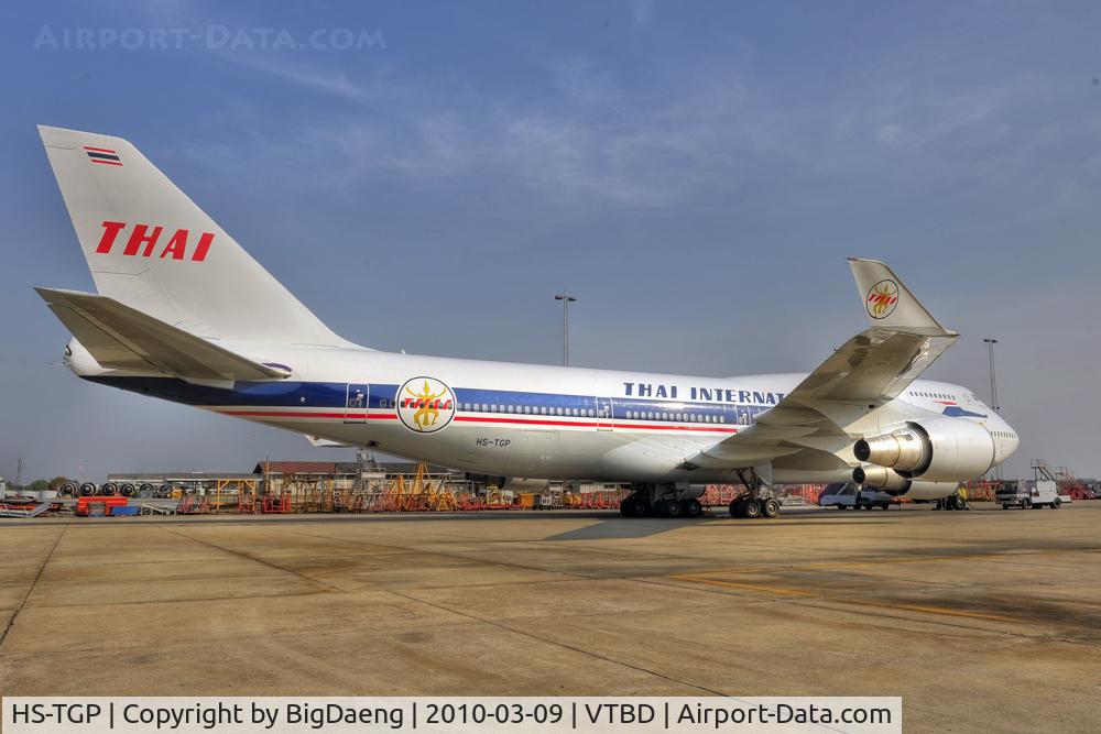 HS-TGP, 1994 Boeing 747-4D7 C/N 26610, Parking in front of B747 Hangar at Apron 5 ...