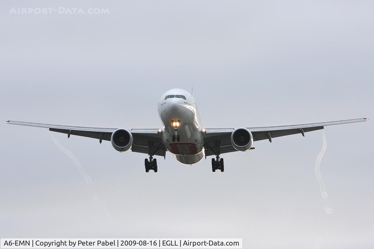 A6-EMN, 1999 Boeing 777-31H C/N 29063, LHR