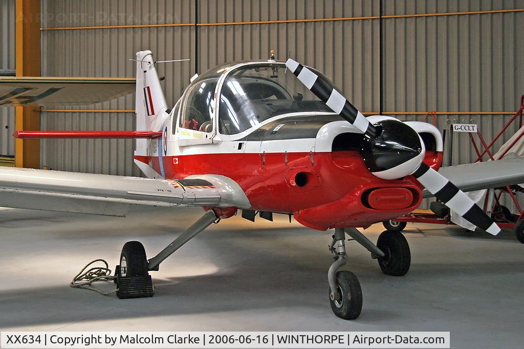 XX634, 1974 Scottish Aviation Bulldog T.1 C/N BH.120/304, Scottish Aviation Bulldog T1 at The Newark Air Museum, Winthorpe in 2006.
