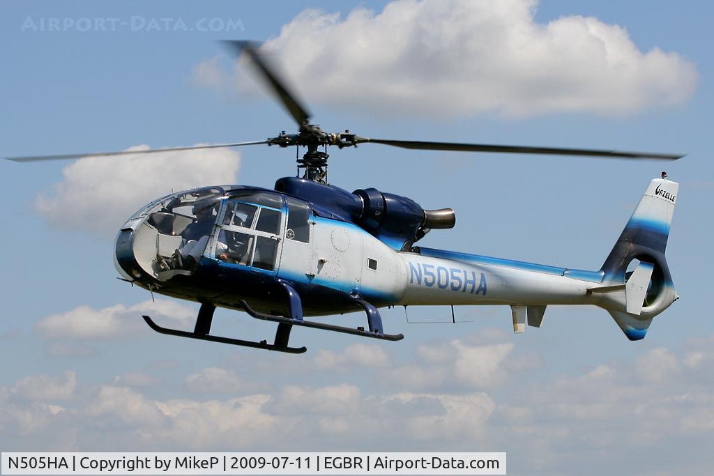 N505HA, 1972 Aerospatiale SA-341G Gazelle C/N 1022, Arriving back at Breighton.
