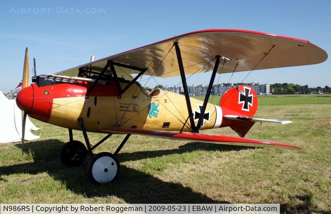 N986RS, 1990 Albatros D-Va Replica C/N 7160/17, Baron Walter Von Sleep.Replica.19 th Stampe-Vertongen fly in.