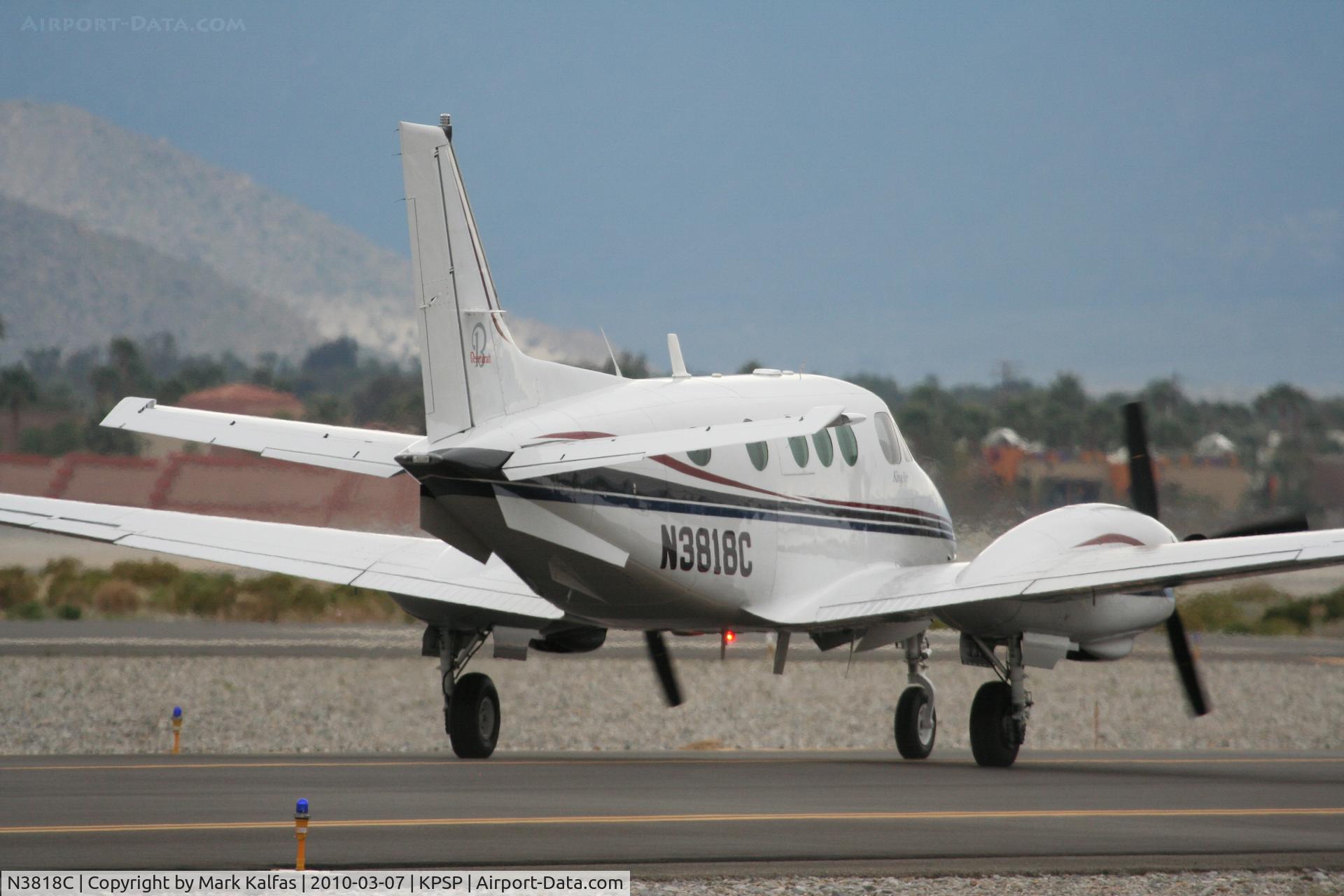 N3818C, 1976 Beech E-90 King Air C/N LW-196, MAGNUM EQUIPMENT LEASING INC Beechcraft King Air 90 taxiway Echo, KPSP.