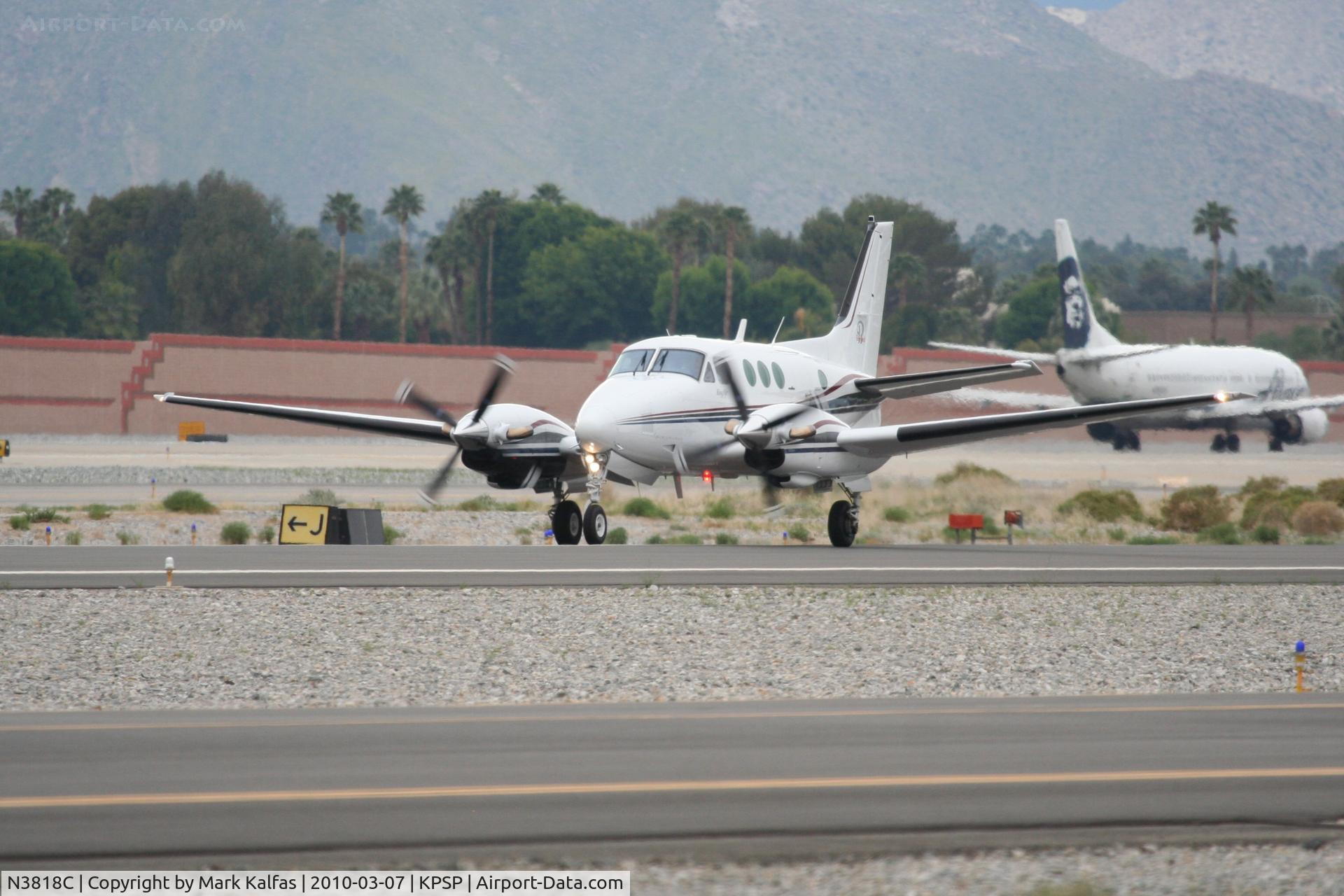 N3818C, 1976 Beech E-90 King Air C/N LW-196, MAGNUM EQUIPMENT LEASING INC Beechcraft King Air 90 departing 13L KPSP for KHND..