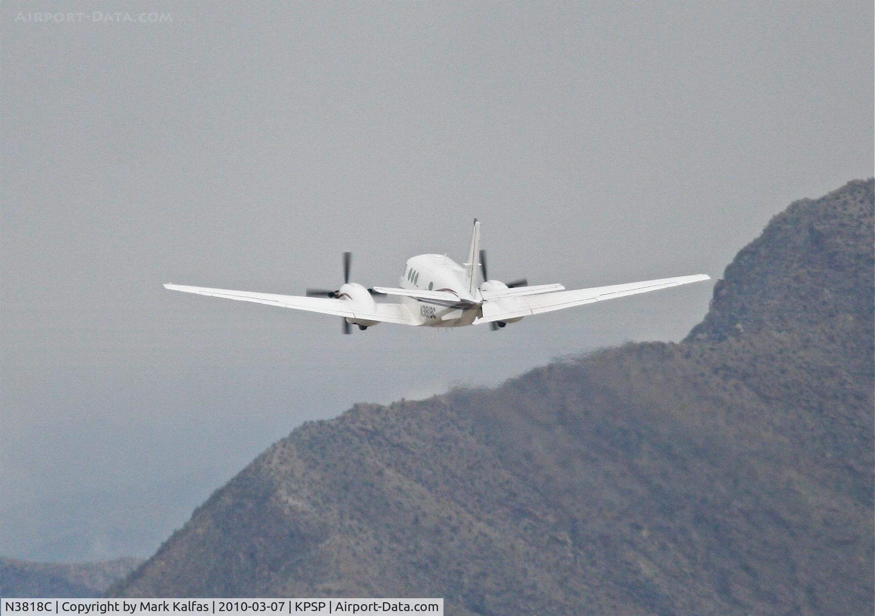 N3818C, 1976 Beech E-90 King Air C/N LW-196, MAGNUM EQUIPMENT LEASING INC Beechcraft King Air 90 departing 13L KPSP for KHND..