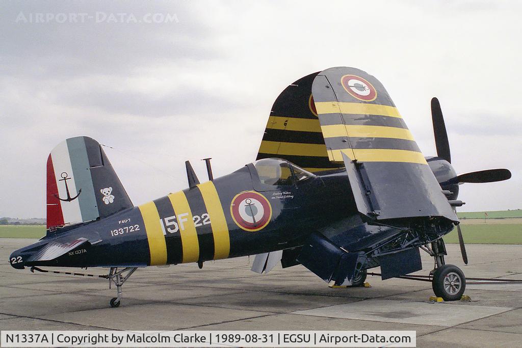 N1337A, 1952 Vought F4U-7 Corsair C/N 977, Vought F4U-7 Corsair at The Imperial War museum, Duxford in 1989.