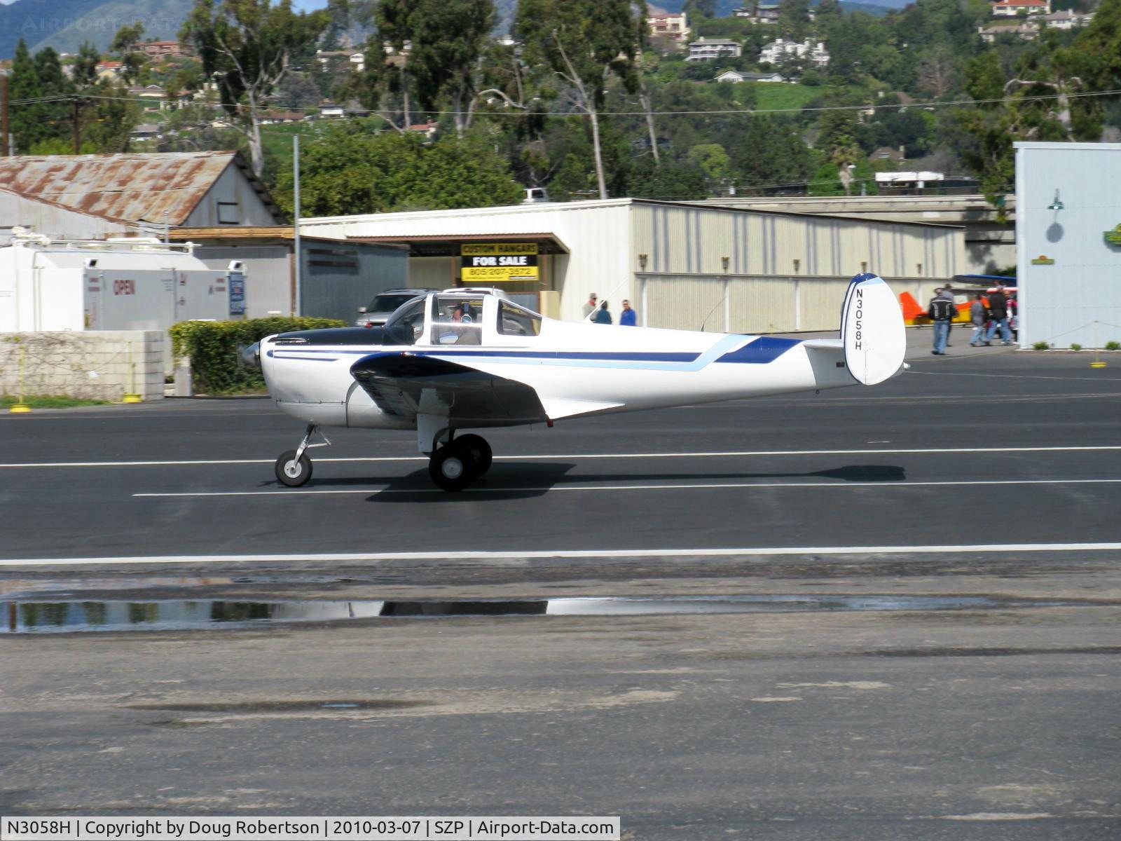 N3058H, 1946 Erco 415C Ercoupe C/N 3683, 1946 ERCO ERCOUPE 415-C, Continental C85 85 Hp upgrade, takeoff roll Rwy 22
