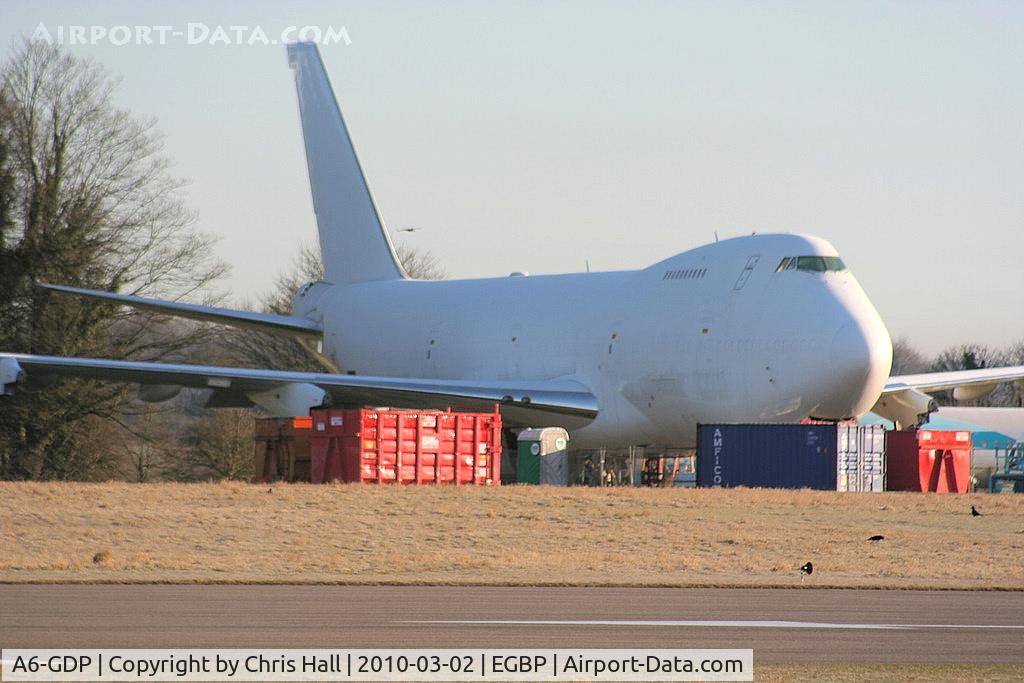A6-GDP, 1975 Boeing 747-2B4B C/N 21098, ex Dubai Air Wing, being scrapped at Kemble