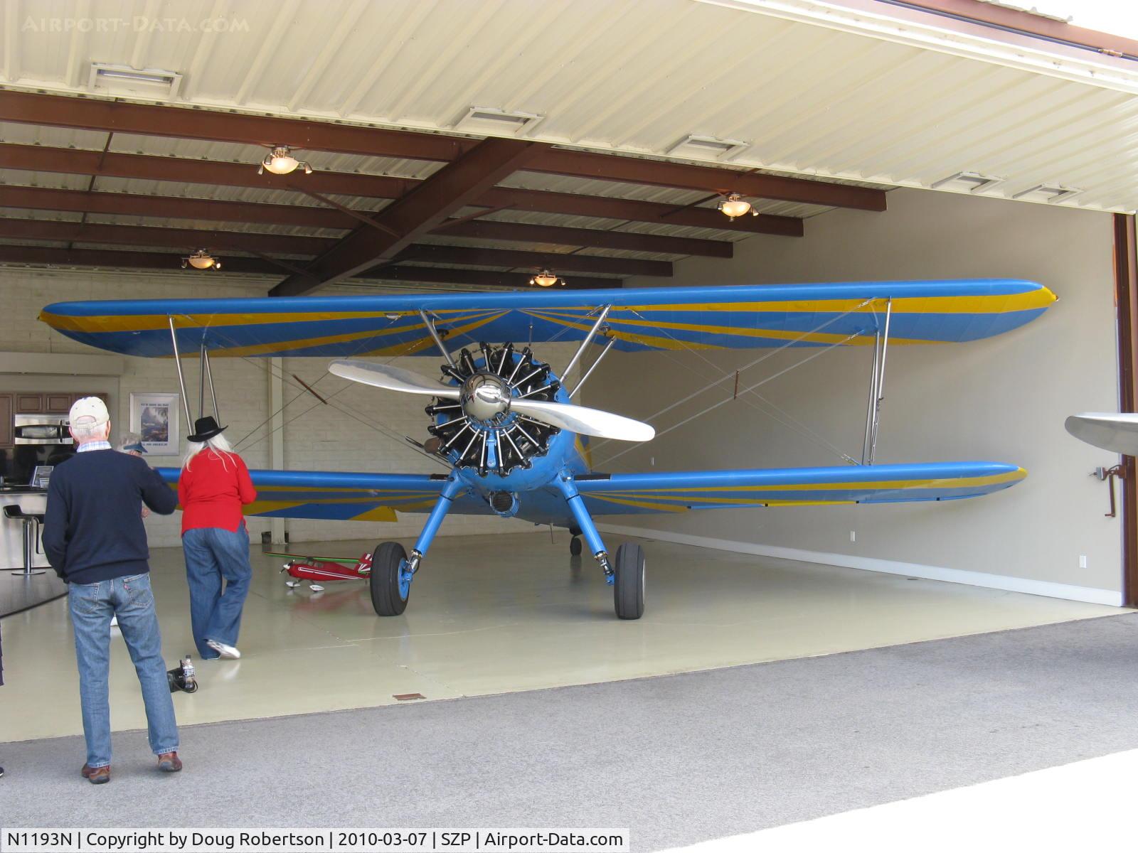 N1193N, 1941 Boeing E75 C/N 75-1218, 1941 Boeing Stearman E75, P&W R-985 Wasp Jr. 450 Hp upgrade from original Lycoming R-680-17