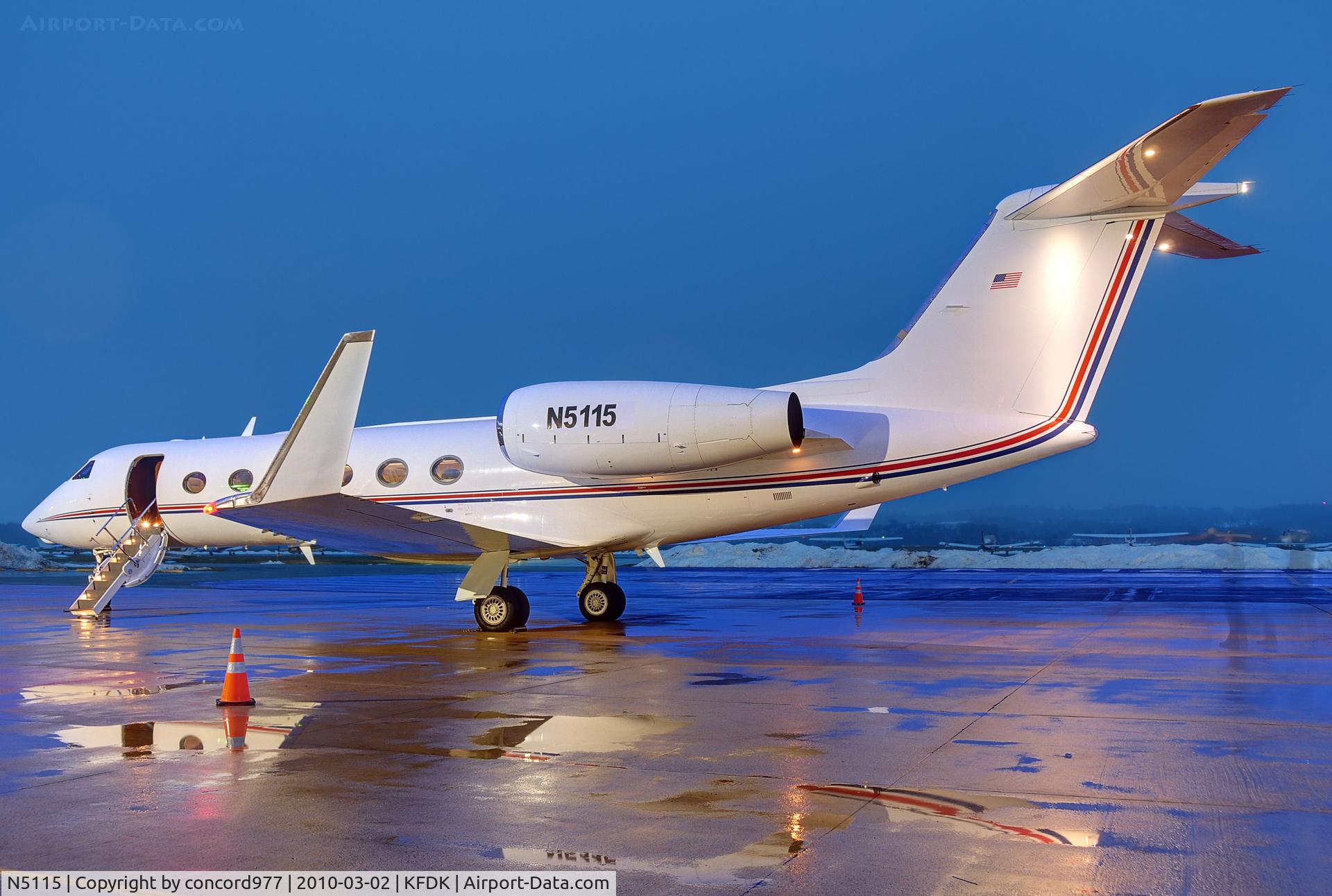 N5115, 2005 Gulfstream Aerospace G-IV (G350) C/N 4019, Seen at KFDK on 3/2/2010.