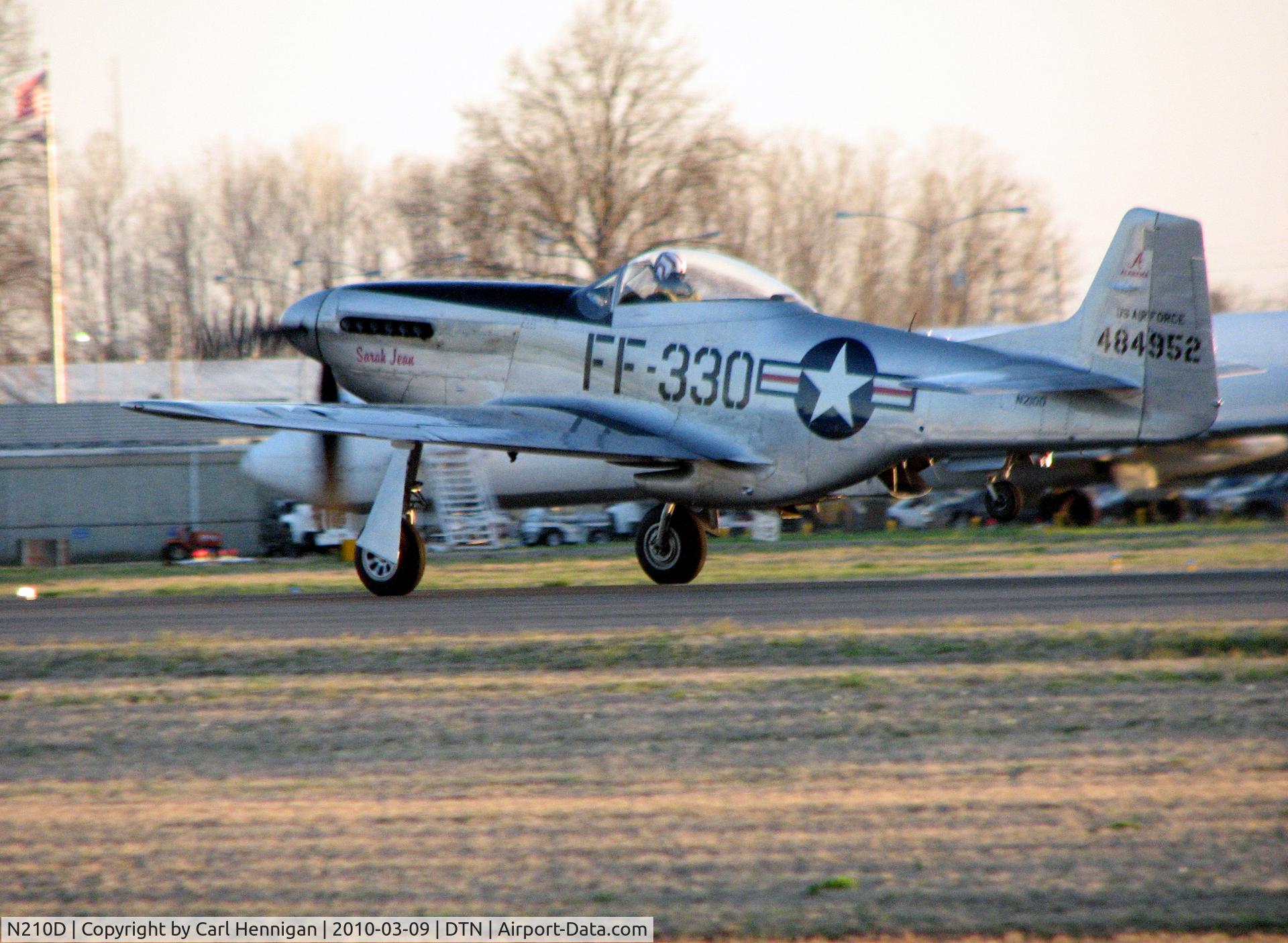 N210D, 1944 North American F-51D Mustang C/N 44-84952, Take off runway 14