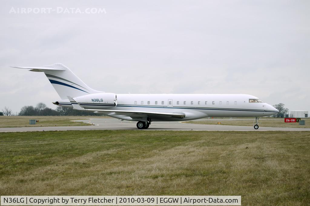 N36LG, 2006 Bombardier BD-700-1A10 Global Express C/N 9225, Global Express arrives at Luton