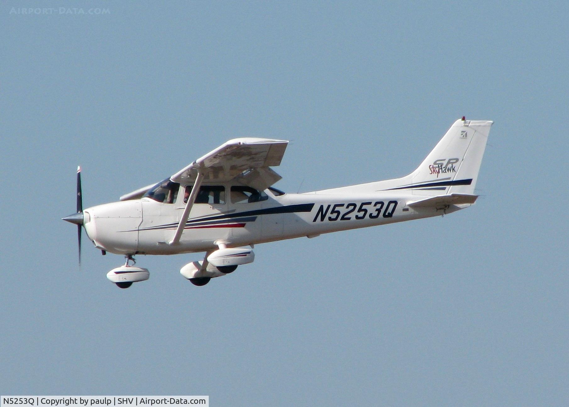 N5253Q, 2002 Cessna 172S C/N 172S9168, Flying the localizer on 14 at Shreveport Regional.