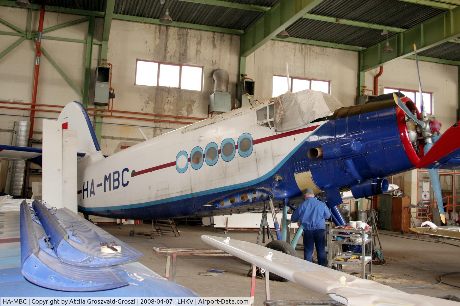 HA-MBC, 1975 PZL-Mielec An-2R C/N 1G161-08, Hungary-Kaposújlak airport hangar. - The strong wind made it tip onto his wing in Austria.