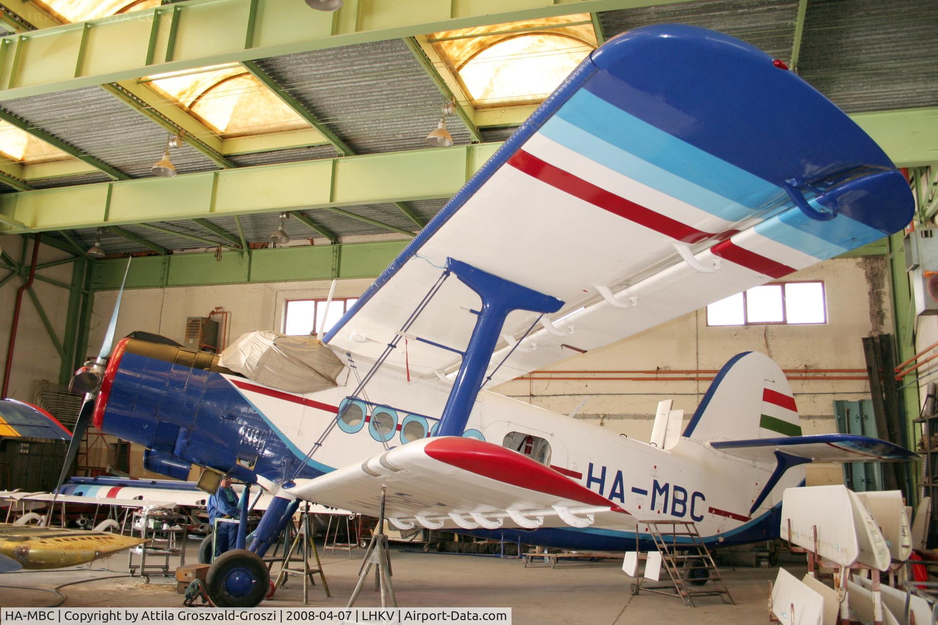 HA-MBC, 1975 PZL-Mielec An-2R C/N 1G161-08, Hungary-Kaposújlak airport hangar - The strong wind made it tip onto his wing in Austria.