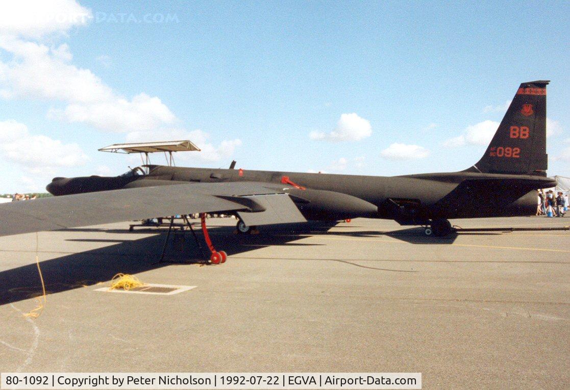 80-1092, 1980 Lockheed U-2R C/N 092, Based at the 9th Reconnaissance Wing's UK Operating Location at RAF Fairford and on display at the 1995 Intnl Air Tattoo.