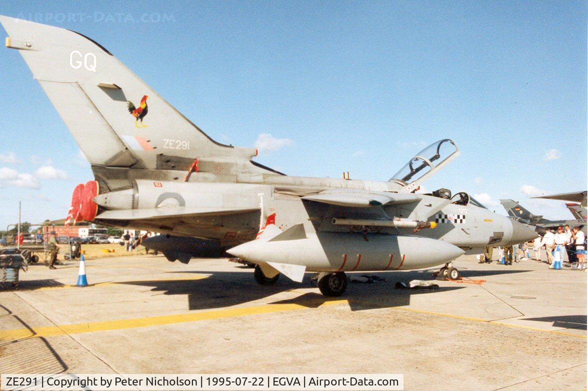 ZE291, 1987 Panavia Tornado F.3 C/N 624/AS037/3278, Tornado F.3 of 43 Squadron at RAF Leuchars on display at the 1995 Intnl Air Tattoo at RAF Fairford.