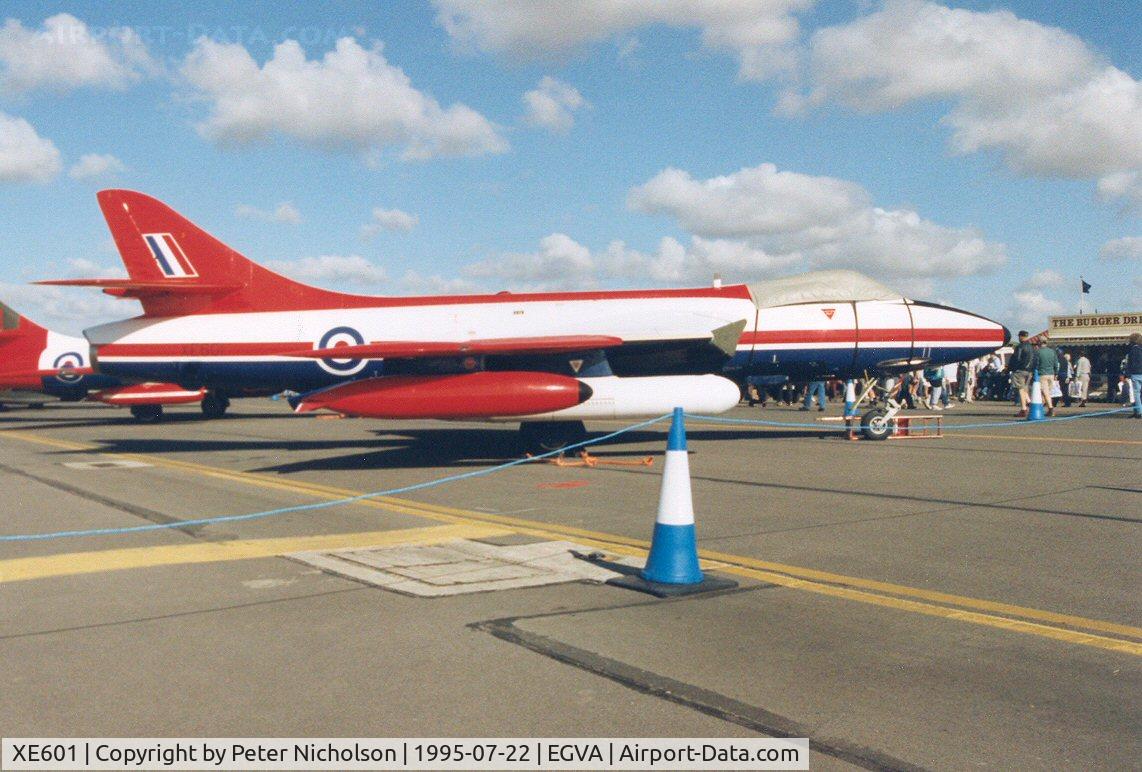 XE601, 1956 Hawker Hunter FGA.9 C/N 41H/679959, Hunter FGA.9 of Boscombe Down's Aircraft & Armament Experimental Establishment - A&AEE - on display at the 1995 Intnl Air Tattoo at RAF Fairford.