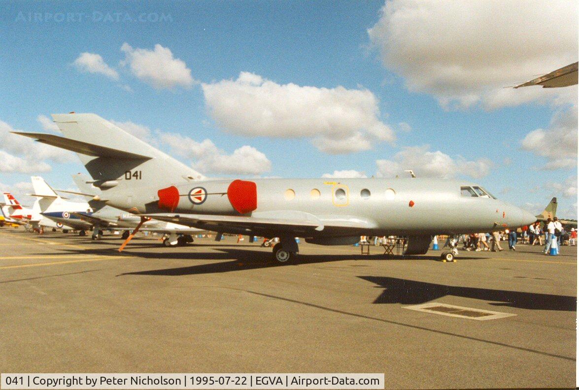 041, 1966 Dassault Falcon 20-5B/ECM C/N 041, Falcon 20ECM, callsign Norwegian 5049, of 717 Skv on display at the 1995 Intnl Air Tattoo at RAF Fairford.