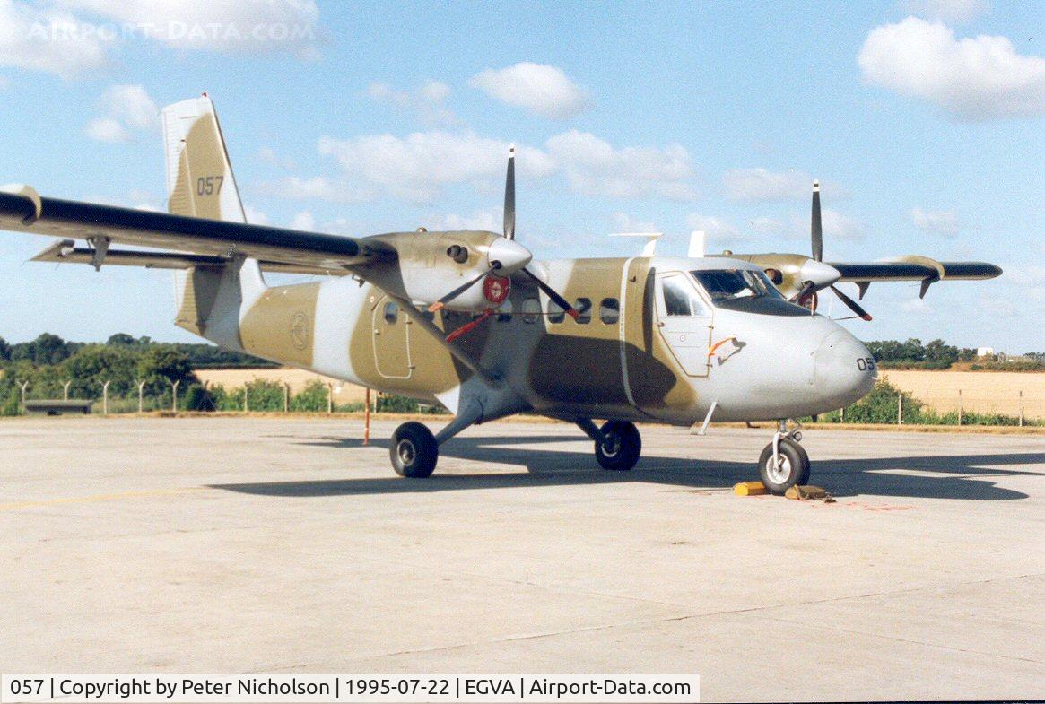 057, 1967 De Havilland Canada DHC-6-100 Twin Otter C/N 57, Twin Otter 100, callsign Norwegian 7057, of 719 Skv Royal Norwegian Air Force on display at the 1995 Intnl Air Tattoo at RAF Fairford.