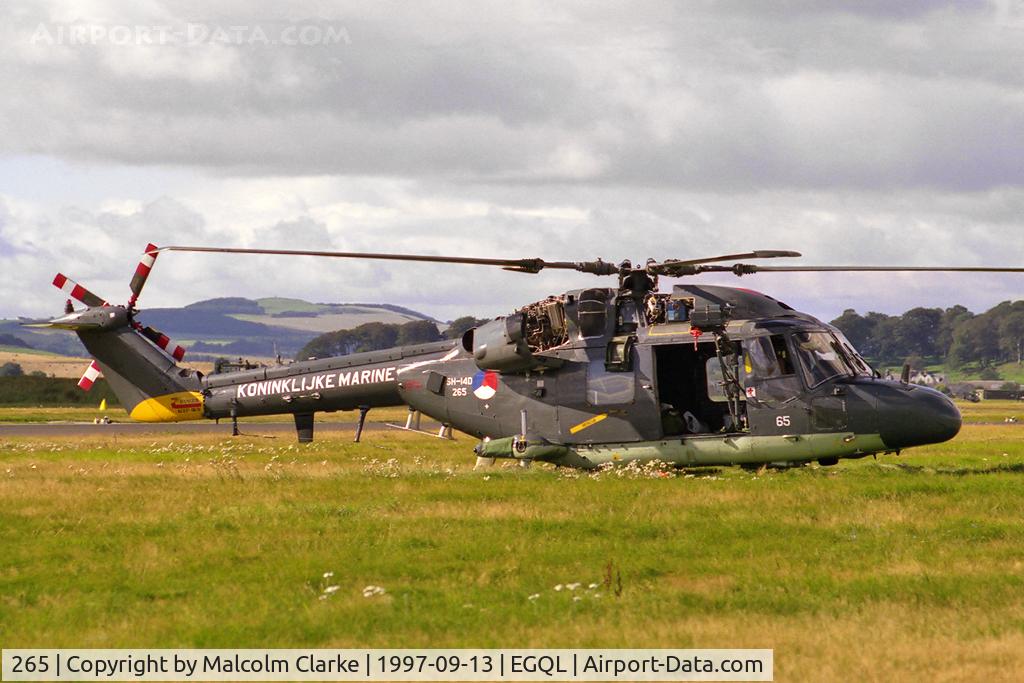 265, Westland SH-14D Lynx C/N 023, Westland UH-14A Lynx Mk25 (WG-13). From HELIGRP, De Kooij and seen here at RAF Leuchars Battle of Britain Air Show in 1997.
