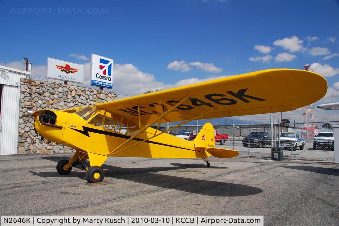 N2646K, 1954 Piper J3C-65 Cub Cub C/N 22335, Parked at Foothill Aircraft