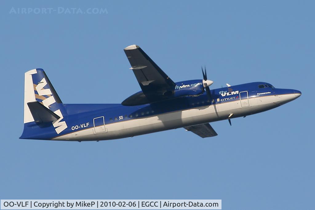 OO-VLF, 1991 Fokker 50 C/N 20208, Additional CityJet titles but still in VLM colours.
