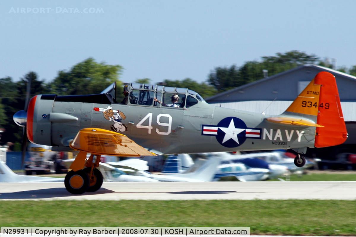 N29931, 1943 North American AT-6G Texan C/N 168-583 (49-3449), North American T-6G Texan [168-583] Oshkosh~N 30/07/2008. Seen departing from the EAA AirVenture 2008.