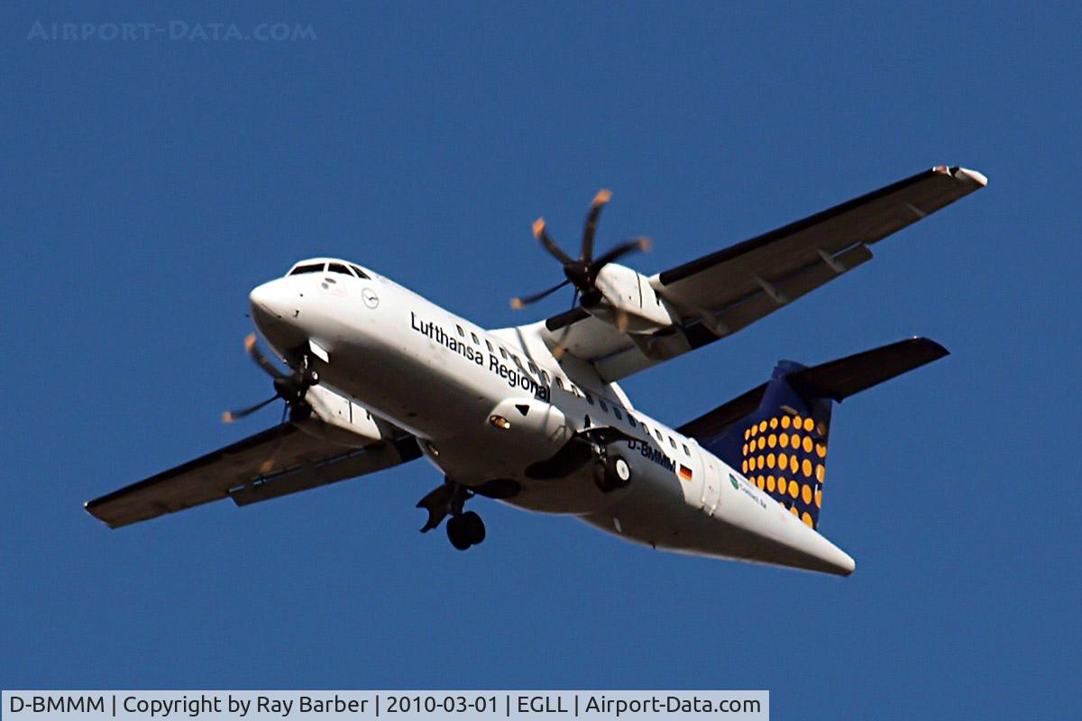 D-BMMM, 1997 ATR 42-500 C/N 546, Aerospatiale ATR-42-512 [546] (Lufthansa Regional) Home~G 01/03/2010. Taken on approach 3 miles out 27R London Heathrow Airport.