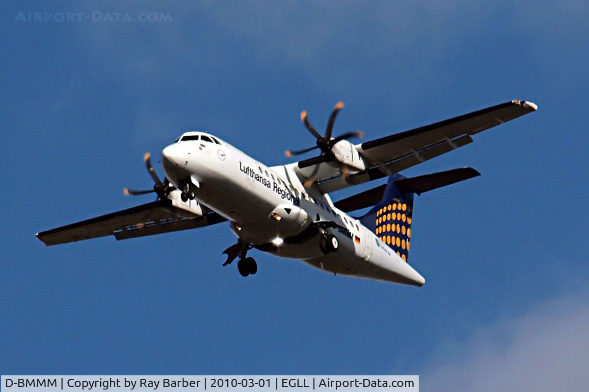 D-BMMM, 1997 ATR 42-500 C/N 546, Aerospatiale ATR-42-512 [546] (Lufthansa Regional) Home~G 01/03/2010. Taken on approach 3 miles out 27R London Heathrow Airport.
