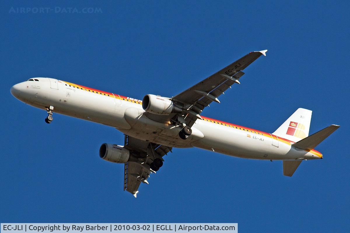 EC-JLI, 2005 Airbus A321-211 C/N 2563, Airbus A321-211 [2563] (Iberia) Home~G 01/03/2010. Taken on approach 3 miles out 27R London Heathrow Airport.
