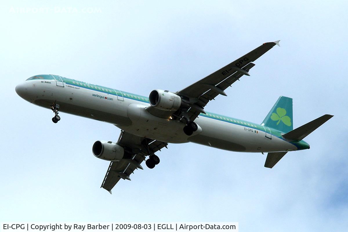 EI-CPG, 1999 Airbus A321-211 C/N 1023, Airbus A321-211 [1023] (Aer Lingus) Home~G 03/08/2009. Taken on approach 3 miles out 27R London Heathrow Airport.