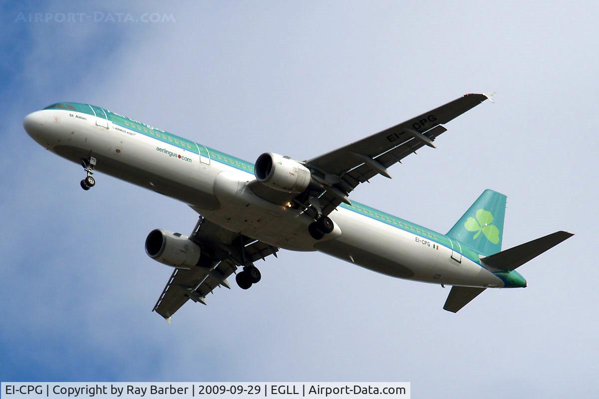 EI-CPG, 1999 Airbus A321-211 C/N 1023, Airbus A321-211 [1023] (Aer Lingus) Home~G 29/09/2009. Taken on approach 3 miles out 27R London Heathrow Airport.