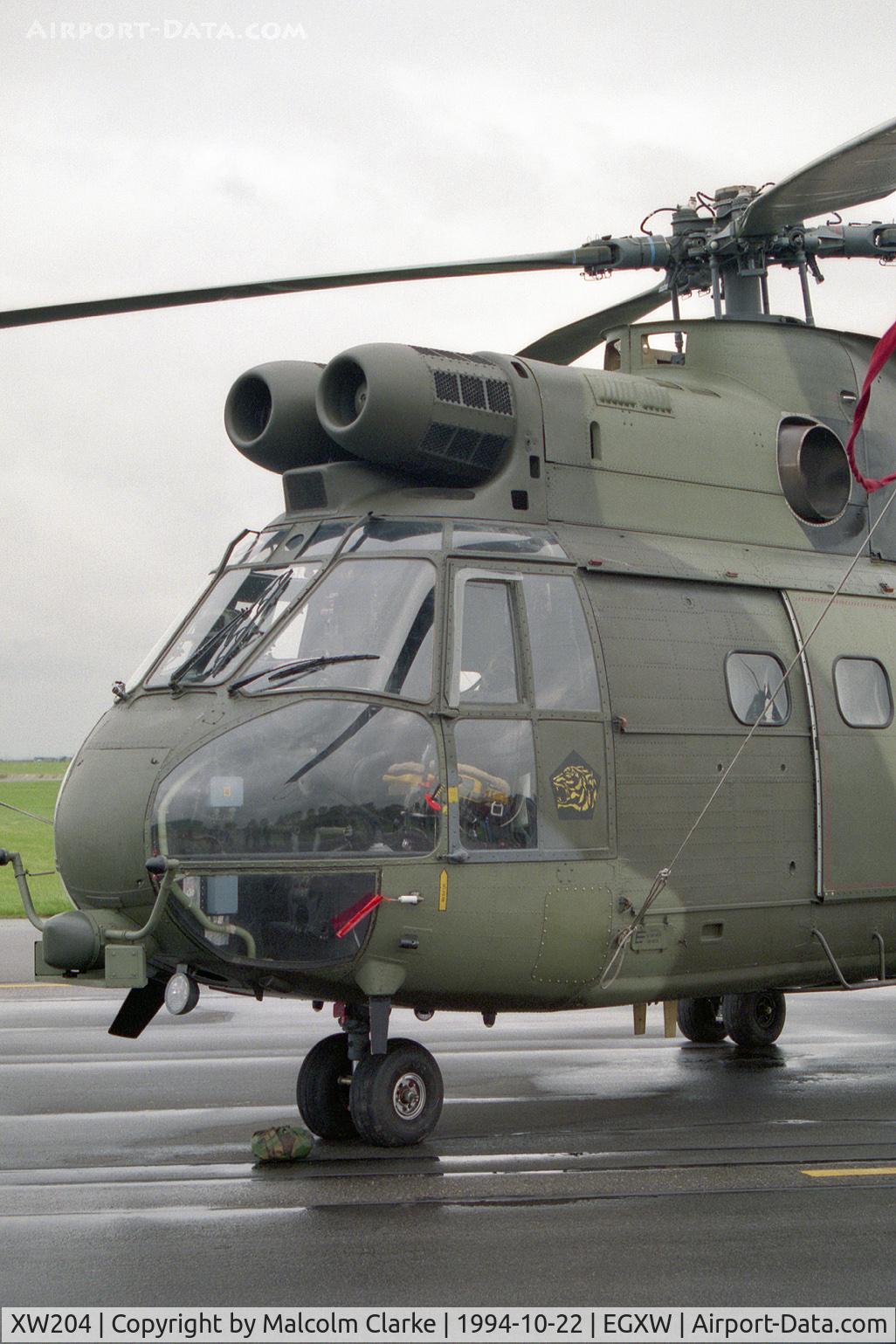 XW204, 1971 Westland Puma HC.1 C/N 1074/F9751, Westland SA-330E Puma HC1. From RAF No 230 Sqn based at Aldergrove at RAF Waddingtons Photocall 94.