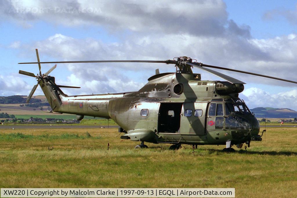 XW220, 1971 Westland Puma HC.1 C/N 1148, Westland SA-330E Puma HC1. Flown at RAF Leuchars' 1997 Battle of Britain Air Show by RAF No 72 Sqn from Aldergrove.