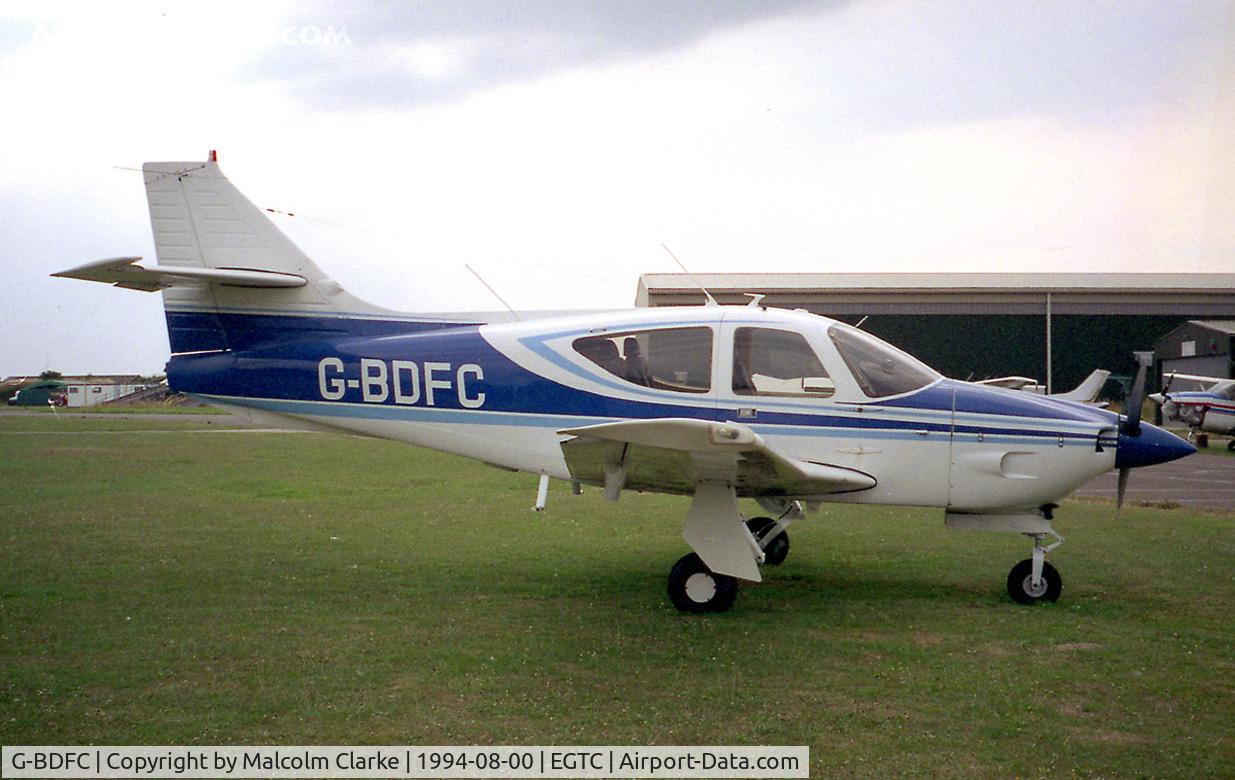 G-BDFC, 1975 Rockwell International 112 Commander C/N 273, Rockwell Commander 112A at Cranfield Airport in 1994.