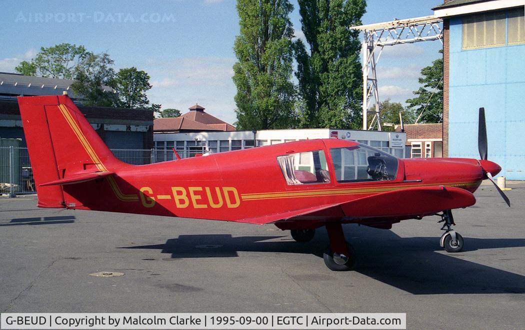 G-BEUD, 1975 Robin HR-100-285R Tiara C/N 534, Robin HR-100-285R Tiara at Cranfield Airport in 1995.