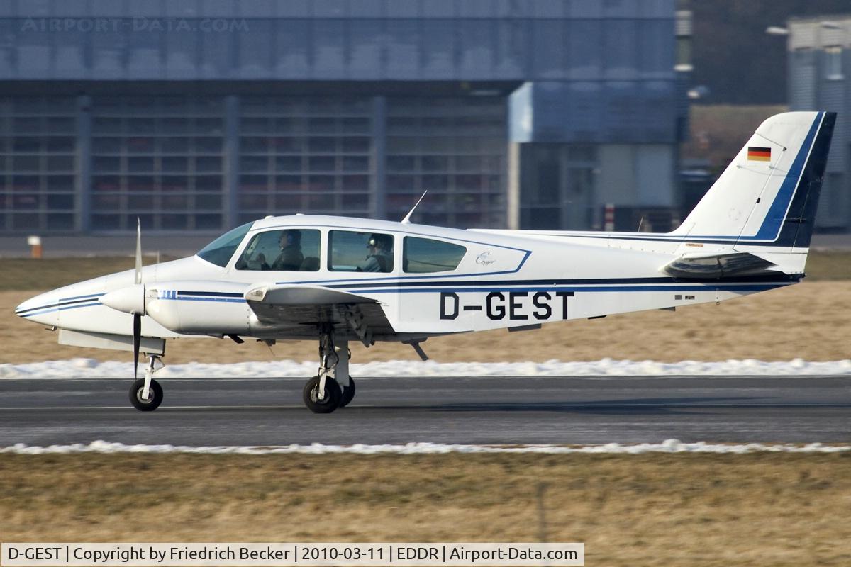 D-GEST, 1979 Grumman American GA-7 Cougar C/N GA7-0102, descelerating after touchdown