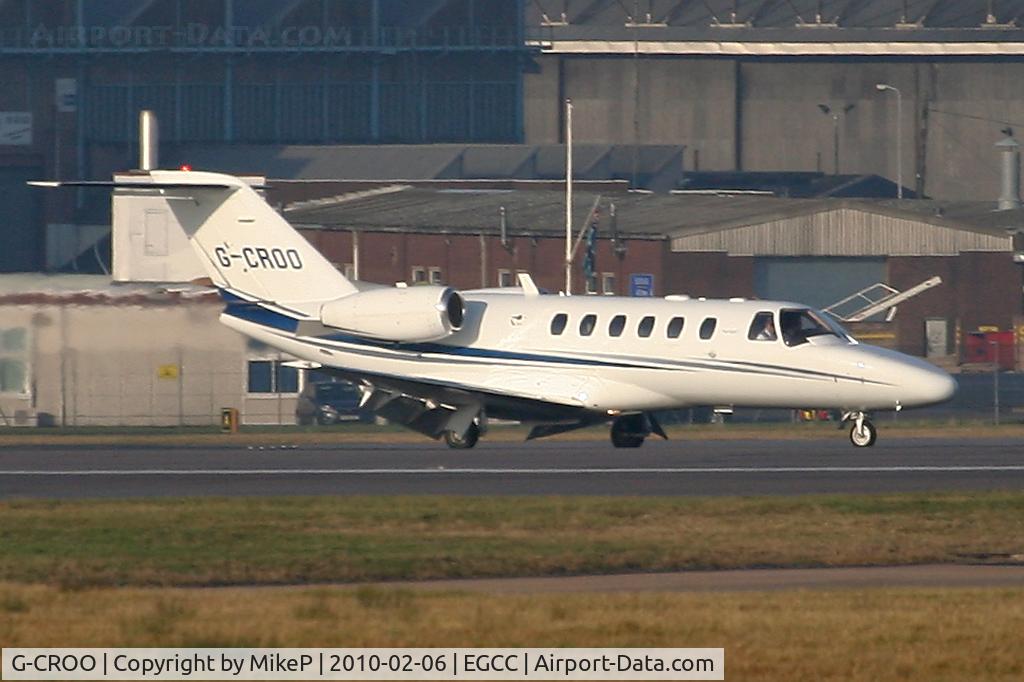 G-CROO, 2008 Cessna 525A CitationJet CJ2+ C/N 525A-0388, Arriving on Runway 05L.