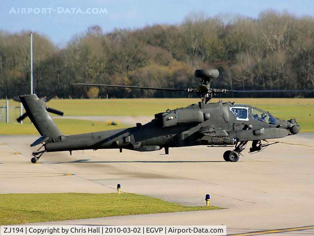 ZJ194, 2005 Westland WAH-64D Apache AH1 C/N WAH.029, Army Air Corps Westland WAH-64 Apache AH1 673 Sqn