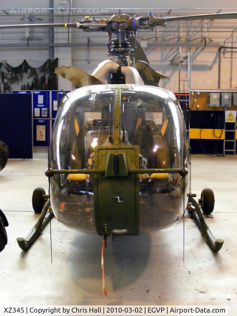 XZ345, 1978 Westland SA-341B Gazelle AH1 C/N 1705, undergoing maintenance with the Gazelle Depth Support Hub