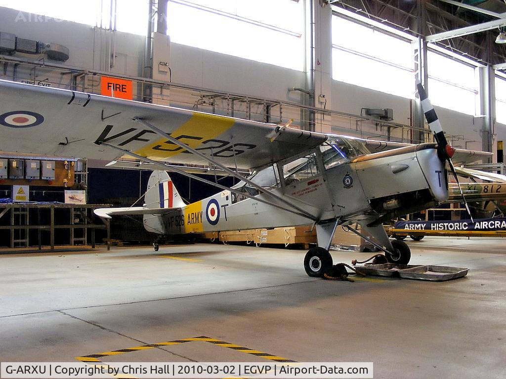 G-ARXU, 1945 Auster 6A Tugmaster (Mod) C/N 2295, wearing its military ID VF526, Army Air Corps Historic Flight