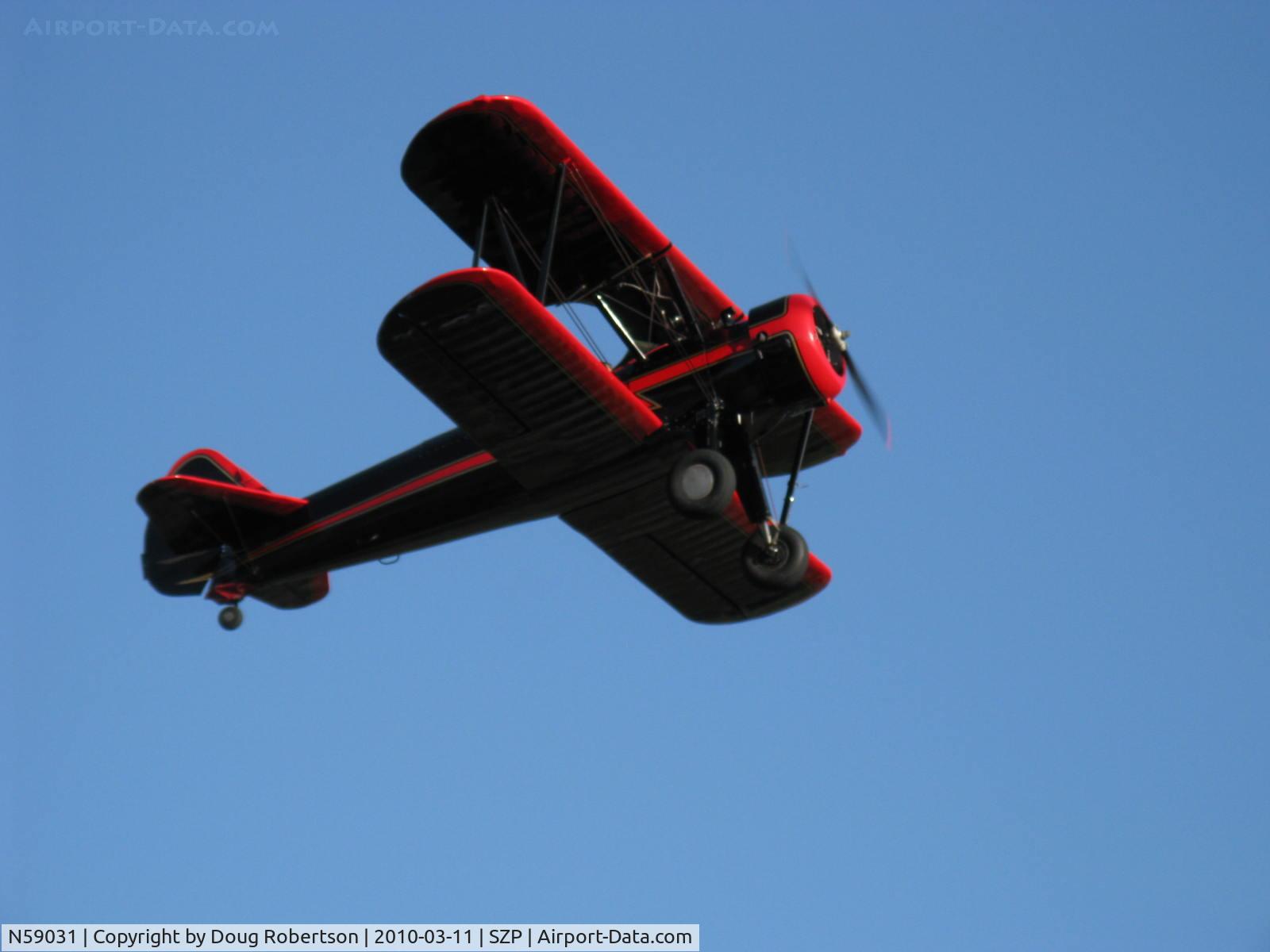 N59031, 1941 Boeing A75N1(PT17) C/N 75-3808, 1941 Boeing Stearman A75N1, Continental W670 220 Hp, takeoff climb Rwy 22