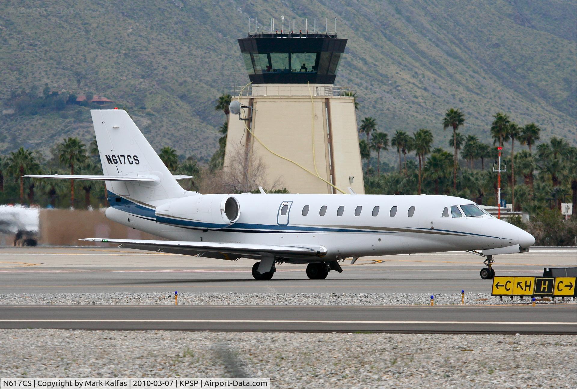 N617CS, 2006 Cessna 680 Citation Sovereign C/N 680-0102, CITATIONSHARES SALES INC, Cessna 680, taxiway Charlie to 13R KPSP.