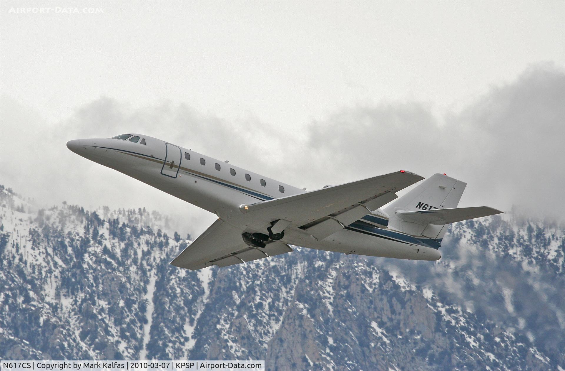 N617CS, 2006 Cessna 680 Citation Sovereign C/N 680-0102, CITATIONSHARES SALES INC, Cessna 680, N617CS 13R departure KPSP to KSDL.