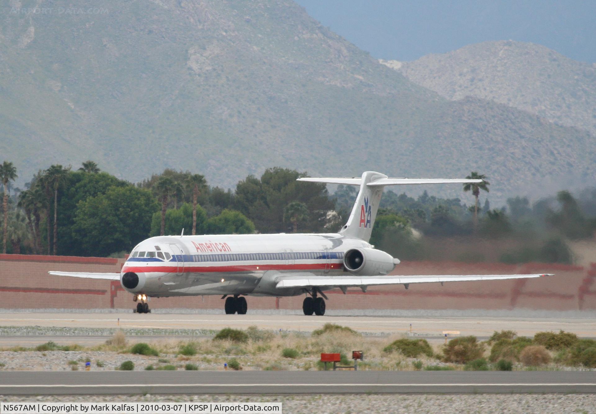 N567AM, 1992 McDonnell Douglas MD-83 (DC-9-83) C/N 53293, American Airlines Mcdonnell Douglas DC-9-83(MD-83), AAL1832 to KORD, 13R departure KPSP.