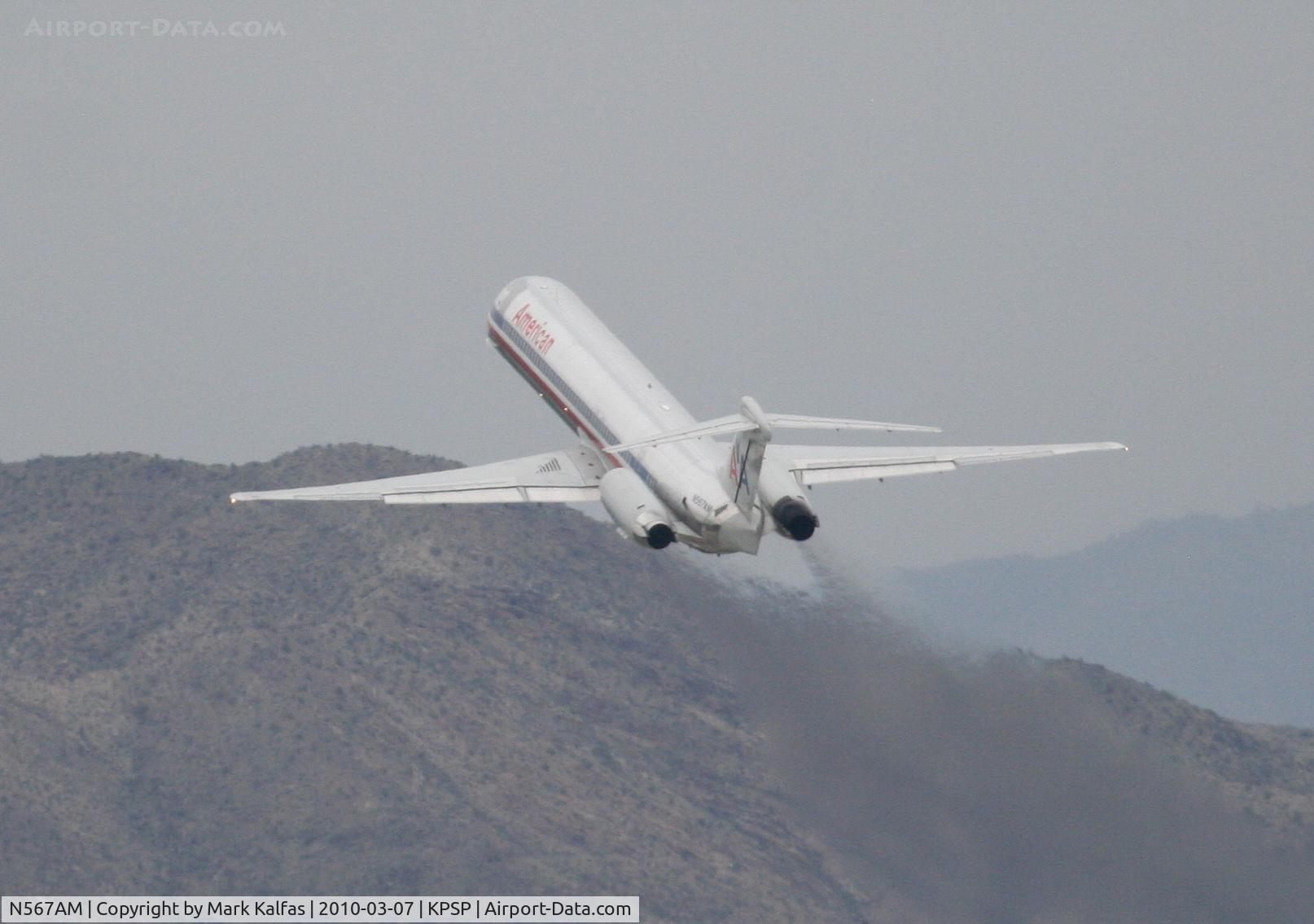 N567AM, 1992 McDonnell Douglas MD-83 (DC-9-83) C/N 53293, American Airlines Mcdonnell Douglas DC-9-83(MD-83), AAL1832 to KORD, 13R departure KPSP.